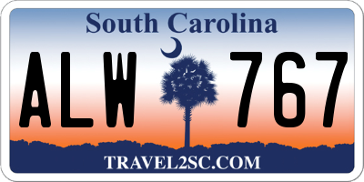 SC license plate ALW767