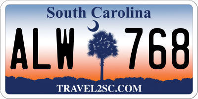 SC license plate ALW768