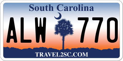 SC license plate ALW770