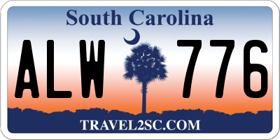 SC license plate ALW776