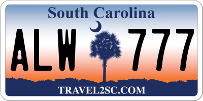 SC license plate ALW777