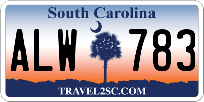 SC license plate ALW783