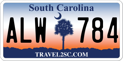 SC license plate ALW784