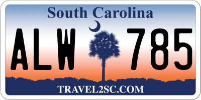 SC license plate ALW785