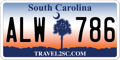 SC license plate ALW786