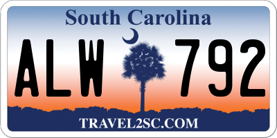 SC license plate ALW792