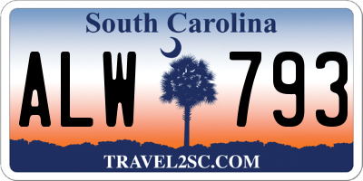 SC license plate ALW793
