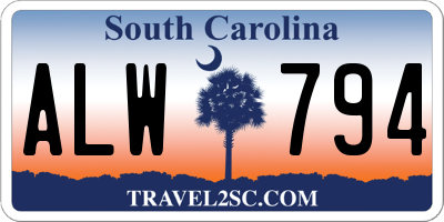 SC license plate ALW794
