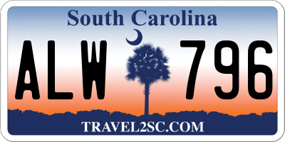 SC license plate ALW796