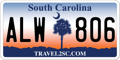 SC license plate ALW806