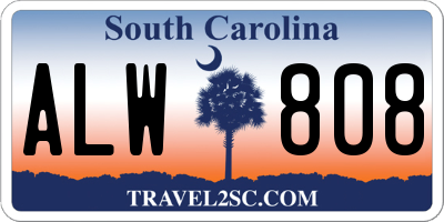 SC license plate ALW808
