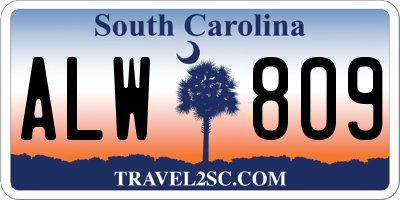 SC license plate ALW809