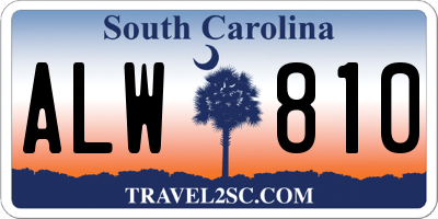 SC license plate ALW810