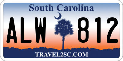 SC license plate ALW812
