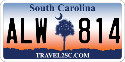 SC license plate ALW814