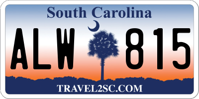 SC license plate ALW815