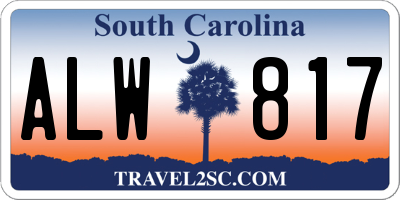 SC license plate ALW817