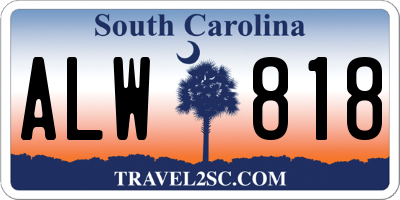 SC license plate ALW818