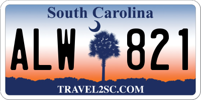 SC license plate ALW821