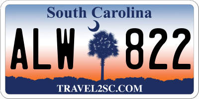 SC license plate ALW822