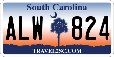 SC license plate ALW824