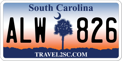 SC license plate ALW826