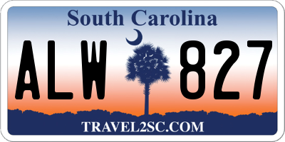 SC license plate ALW827