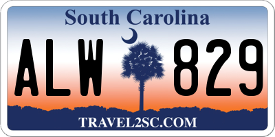 SC license plate ALW829