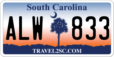 SC license plate ALW833