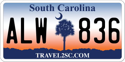 SC license plate ALW836