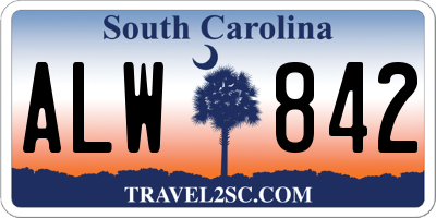 SC license plate ALW842