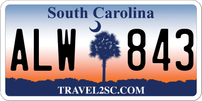 SC license plate ALW843
