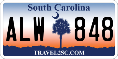 SC license plate ALW848