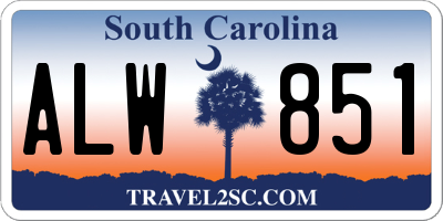 SC license plate ALW851