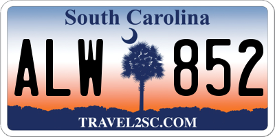 SC license plate ALW852