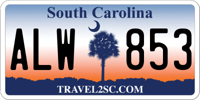 SC license plate ALW853