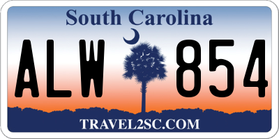 SC license plate ALW854