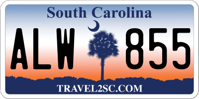 SC license plate ALW855