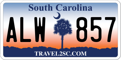 SC license plate ALW857