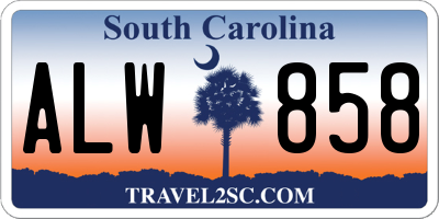 SC license plate ALW858