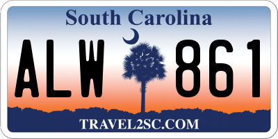 SC license plate ALW861