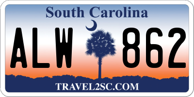 SC license plate ALW862