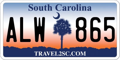 SC license plate ALW865