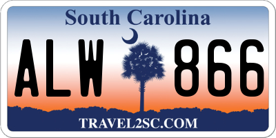 SC license plate ALW866