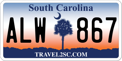 SC license plate ALW867