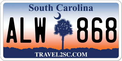 SC license plate ALW868