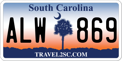 SC license plate ALW869