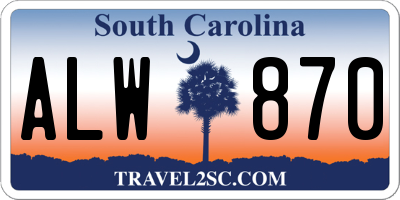 SC license plate ALW870