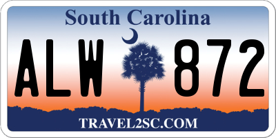 SC license plate ALW872