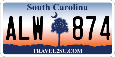 SC license plate ALW874